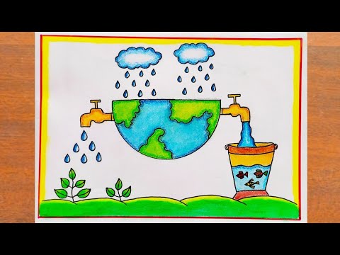 How to Make Save Water Drawing Easy and Beautiful